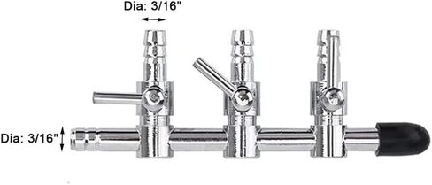 2Pcs 3-Way Aquarium Air Flow Control Lever Valve Distributor Splitter Pump Accessories Set with 6Check Valves & 8 Suction Cups for Fish Tank in Saudi Arabia