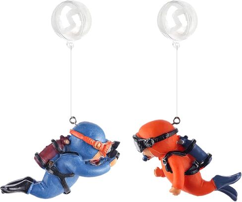 2 Pack Fish Tank Decorations Aquarium Floating Decorations Cute Diver Fish Tank Accessories (Blue, Orange) in Kuwait