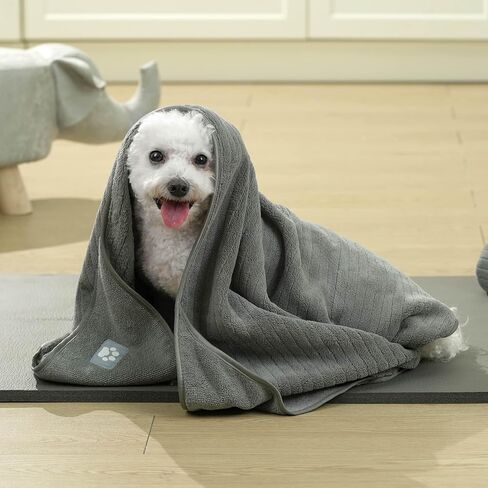 منشفة تنظيف الحيوانات الأليفة سريعة الجفاف من الألياف الدقيقة من بوليت لتجفيف الكلاب والقطط من جميع السلالات والأحجام، 24 × 40 بوصة، عبوتان in Kuwait