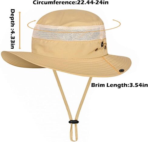 قبعة صيد للرجال، قبعة شمسية بحافة واسعة قابلة للطي في الهواء الطلق والتنزه سيرًا على الأقدام والحديقة والسفاري والشاطئ in Kuwait