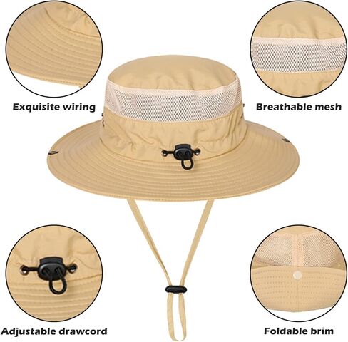 قبعة صيد للرجال، قبعة شمسية بحافة واسعة قابلة للطي في الهواء الطلق والتنزه سيرًا على الأقدام والحديقة والسفاري والشاطئ in Kuwait