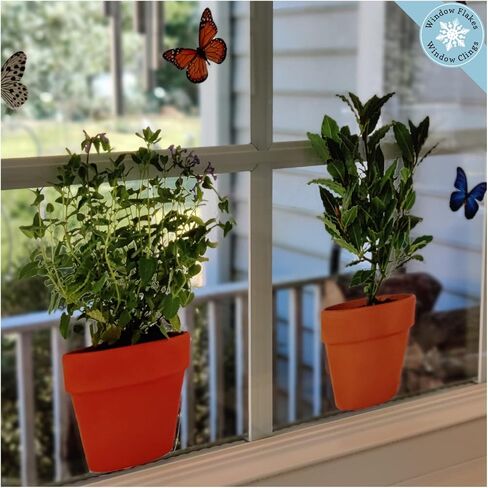 9 × ملصقات نافذة موسمية من الأعشاب في الأواني مع 14 × ملصقات نافذة على شكل فراشة - ملصقات نوافذ للمنزل - ملصقات نافذة صيفية للنوافذ الزجاجية in Kuwait
