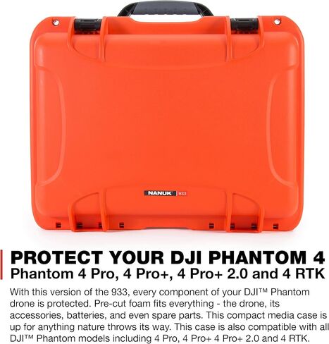 Nanuk 933 DJI Drone حافظة صلبة مضادة للماء مع حشوة إسفنجية مخصصة لـ Phantom 4 Pro / 4 Pro+ / 4 Pro+ 2.0 & 4 RTK - أسود (933-DJIP4RTK1) in Saudi Arabia