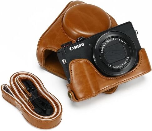 Hargedis for Canon Powershot G7X Mark III/ G7X Mark II Camera Case, PU Leather Camera Case for Canon Powershot G7X Mark III DSLR Camera Bag in Saudi Arabia