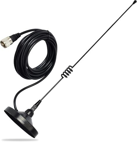 HYSHIKRA Magnetic Mount Antenna, Dual Band 144/430Mhz 19inches Whip Antenna with Magnet Base with 5M/16.4ft RG58 Cable for Yaesu Motorola Icom Midland Mobile Vehicle Transceiver in Saudi Arabia