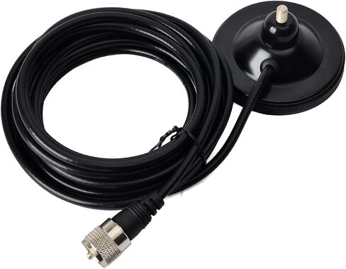 HYSHIKRA Magnetic Mount Antenna, Dual Band 144/430Mhz 19inches Whip Antenna with Magnet Base with 5M/16.4ft RG58 Cable for Yaesu Motorola Icom Midland Mobile Vehicle Transceiver in Saudi Arabia