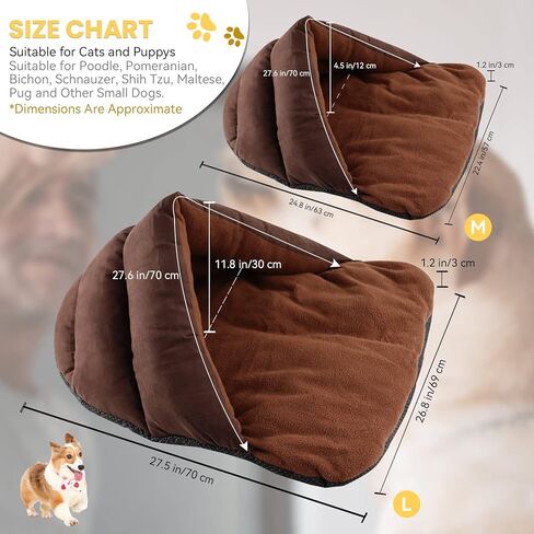 Yunnarl Ultra Soft Fleece Dog Bed, Washable Pet Bed for Small Medium Dogs and Cats, Waterproof Bottom Surface, 25 x 20 Inches, Dog Cat Bed, Chocolate in Kuwait