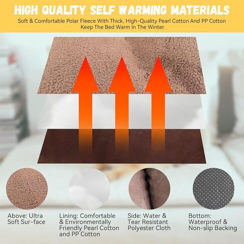 Yunnarl Ultra Soft Fleece Dog Bed, Washable Pet Bed for Small Medium Dogs and Cats, Waterproof Bottom Surface, 25 x 20 Inches, Dog Cat Bed, Chocolate in Kuwait