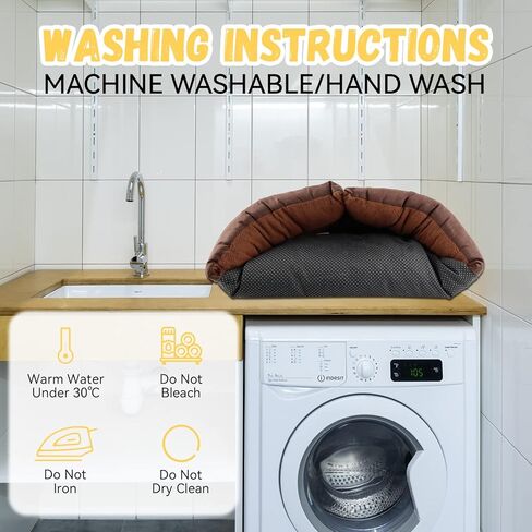 Yunnarl Ultra Soft Fleece Dog Bed, Washable Pet Bed for Small Medium Dogs and Cats, Waterproof Bottom Surface, 25 x 20 Inches, Dog Cat Bed, Chocolate in Kuwait