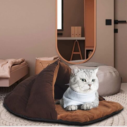Yunnarl Ultra Soft Fleece Dog Bed, Washable Pet Bed for Small Medium Dogs and Cats, Waterproof Bottom Surface, 25 x 20 Inches, Dog Cat Bed, Chocolate in Kuwait