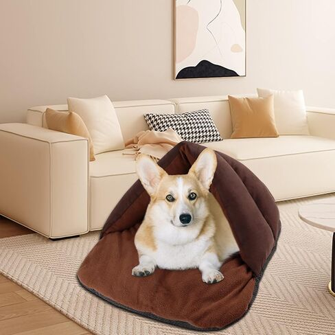 Yunnarl Ultra Soft Fleece Dog Bed, Washable Pet Bed for Small Medium Dogs and Cats, Waterproof Bottom Surface, 25 x 20 Inches, Dog Cat Bed, Chocolate in Kuwait
