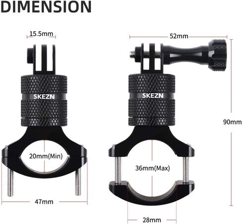 حامل مقود الدراجة من الألومنيوم لـ GoPro 12 أسود، دوران 360 درجة من الألومنيوم لضبط حامل الدراجة متوافق مع كاميرا الحركة Hero 11/10/9/8/7/6، Garmin، CASIO، أسود in Kuwait