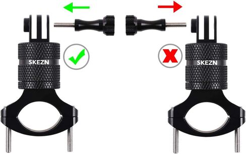 حامل مقود الدراجة من الألومنيوم لـ GoPro 12 أسود، دوران 360 درجة من الألومنيوم لضبط حامل الدراجة متوافق مع كاميرا الحركة Hero 11/10/9/8/7/6، Garmin، CASIO، أسود in Kuwait