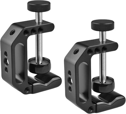 Lanxire C Clamp Camera Mount with 1/4’’ and 3/8’’ Threaded Holes - 4.5cm Jaw Opening - Max Load 2kg - 2 Pack in Saudi Arabia