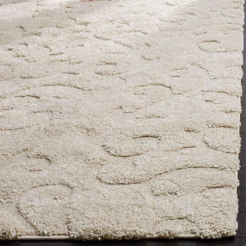 سجادة SAFAVIEH Florida Shag Collection - 2'3" x 7'، كريمي وكريمي، تصميم ملتف، لا يتساقط ويسهل العناية به، سمك 1.2 بوصة مثالي للمناطق ذات الحركة العالية في غرفة المعيشة وغرفة النوم (SG470-1111) in Kuwait