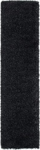 SAFAVIEH California Shag Collection Runner Rug - 2'3" x 21', Black, Non-Shedding & Easy Care, 2-inch Thick Ideal for High Traffic Areas in Living Room, Bedroom (SG151-9090) in Saudi Arabia