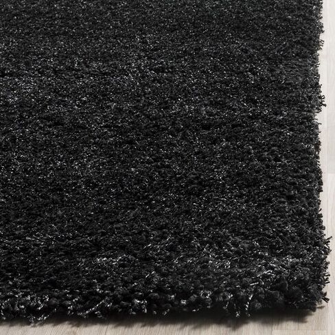 SAFAVIEH California Shag Collection Runner Rug - 2'3" x 21', Black, Non-Shedding & Easy Care, 2-inch Thick Ideal for High Traffic Areas in Living Room, Bedroom (SG151-9090) in Saudi Arabia