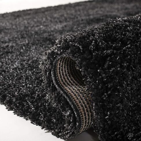 SAFAVIEH California Shag Collection Runner Rug - 2'3" x 21', Black, Non-Shedding & Easy Care, 2-inch Thick Ideal for High Traffic Areas in Living Room, Bedroom (SG151-9090) in Saudi Arabia