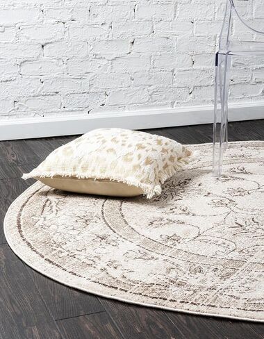 Rugs.com Miranda Collection Rug – 2' 2 x 3' Ivory Blue Medium Rug Perfect for Entryways, Kitchens, Breakfast Nooks, Accent Pieces in Saudi Arabia
