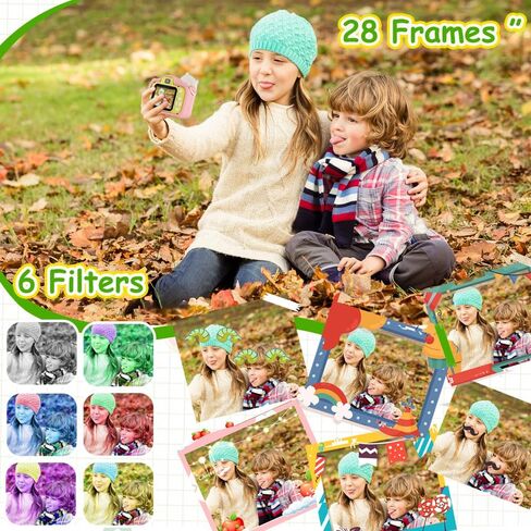 Uomrud Kids Camera for Girls Boys,Camera for Kids 64GB Card,Christmas Birthday Gifts Ideas Selfie Digital Camera for Toddler for 3 4 5 6 7 8 9 10 Years Old,1080P HD Video 4800W Pixe in Kuwait