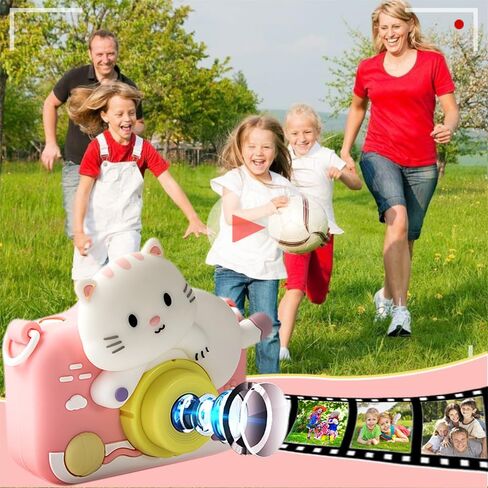 Uomrud Kids Camera for Girls Boys,Camera for Kids 64GB Card,Christmas Birthday Gifts Ideas Selfie Digital Camera for Toddler for 3 4 5 6 7 8 9 10 Years Old,1080P HD Video 4800W Pixe in Kuwait