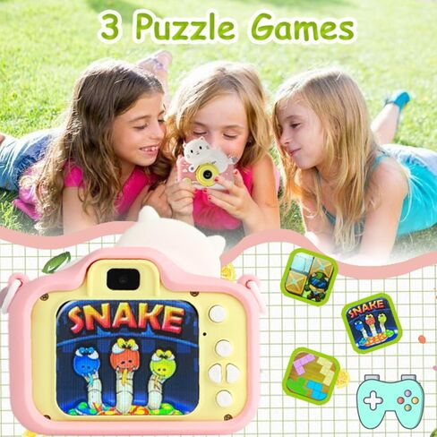 Uomrud Kids Camera for Girls Boys,Camera for Kids 64GB Card,Christmas Birthday Gifts Ideas Selfie Digital Camera for Toddler for 3 4 5 6 7 8 9 10 Years Old,1080P HD Video 4800W Pixe in Kuwait