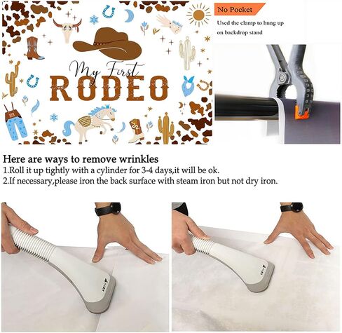 Avezano My First Rodeo Party Backdrop Western Cowboy and Cowgirl Theme زينة حفلة عيد الميلاد الأول Wild West Rodeo المكسيكي الصبار حفلة عيد ميلاد التصوير الفوتوغرافي راية الخلفية (7 × 5 قدم، بني) in Saudi Arabia