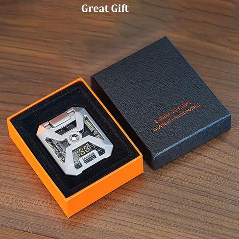 Mech-Style Arc Lighter,Electric Lighter with USB-C Charging Visible Chip LED Flashlight Colorful Lights Great Camping Lighters in Kuwait