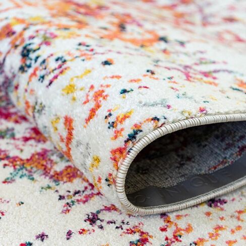 Rugs.com Arlington Collection Rug – 5 Ft Square White Medium-Pile Rug Perfect for Living Rooms, Kitchens, Entryways in Kuwait