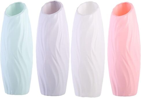4Pcs Plastic Flower Vase Modern Tall Bud Vases Minimalist Floral Vase Table Centerpiece Garden Home Table Ornament in Saudi Arabia
