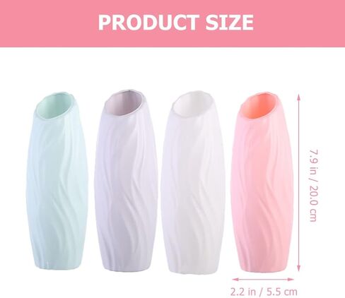 4Pcs Plastic Flower Vase Modern Tall Bud Vases Minimalist Floral Vase Table Centerpiece Garden Home Table Ornament in Saudi Arabia