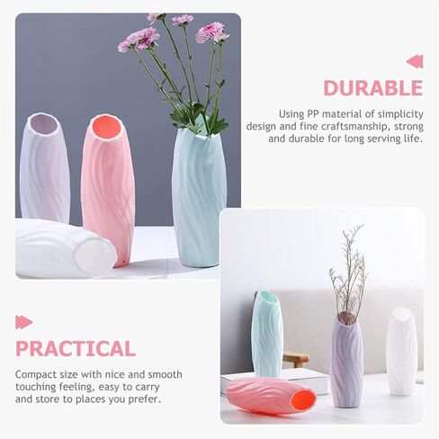 4Pcs Plastic Flower Vase Modern Tall Bud Vases Minimalist Floral Vase Table Centerpiece Garden Home Table Ornament in Saudi Arabia