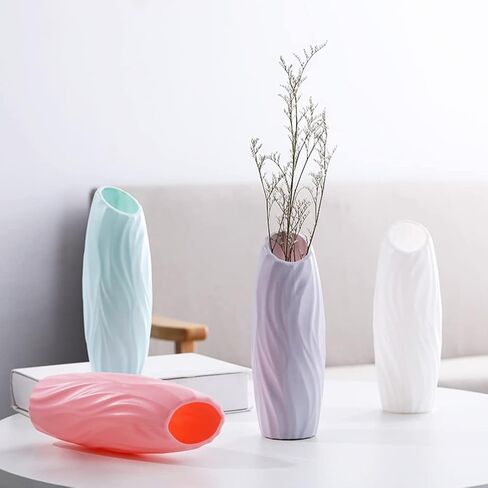 4Pcs Plastic Flower Vase Modern Tall Bud Vases Minimalist Floral Vase Table Centerpiece Garden Home Table Ornament in Saudi Arabia