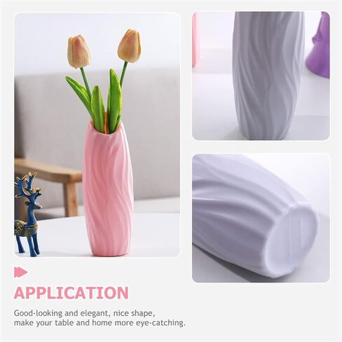 4Pcs Plastic Flower Vase Modern Tall Bud Vases Minimalist Floral Vase Table Centerpiece Garden Home Table Ornament in Saudi Arabia