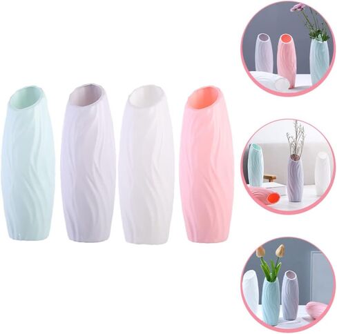 4Pcs Plastic Flower Vase Modern Tall Bud Vases Minimalist Floral Vase Table Centerpiece Garden Home Table Ornament in Saudi Arabia