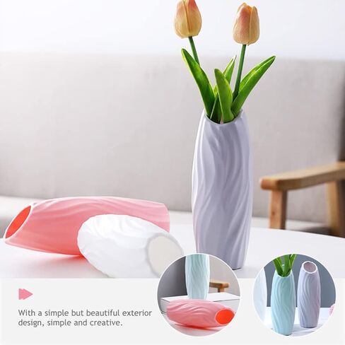 4Pcs Plastic Flower Vase Modern Tall Bud Vases Minimalist Floral Vase Table Centerpiece Garden Home Table Ornament in Saudi Arabia