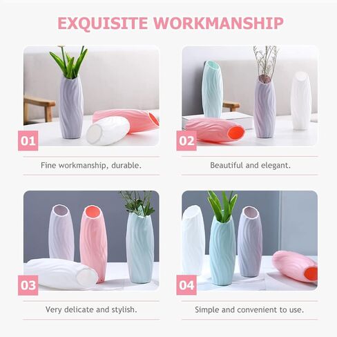 4Pcs Plastic Flower Vase Modern Tall Bud Vases Minimalist Floral Vase Table Centerpiece Garden Home Table Ornament in Saudi Arabia