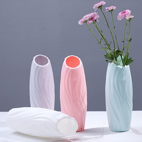 4Pcs Plastic Flower Vase Modern Tall Bud Vases Minimalist Floral Vase Table Centerpiece Garden Home Table Ornament in Saudi Arabia