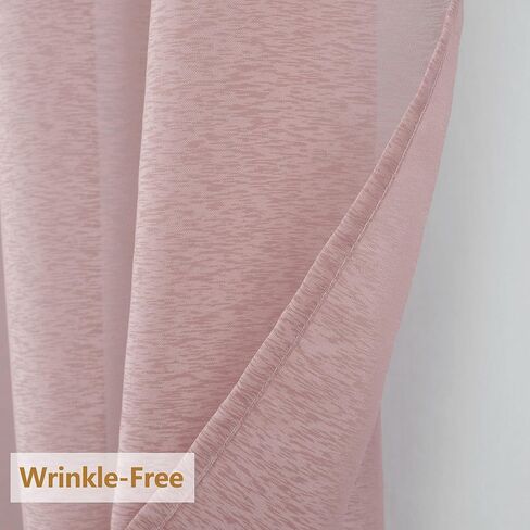 مجموعة توني ستائر شفافة بلون أحمر الخدود بطول 63 بوصة، ستائر فوال لجيب قضيب تصفية الضوء لغرفة المعيشة، معالجة نوافذ شبه فوال للباب (52 × 63 بوصة، أحمر الخدود، لوحتان) in Kuwait