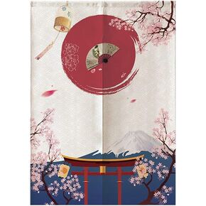 MYRU Japanese Noren Doorway Curtain Tapestry (Blue Fish,33.5 Inches x 59 Inches) in Kuwait