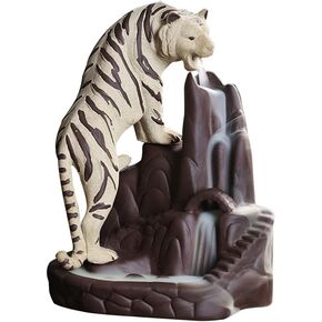 Dragon Backflow Incense Burner Holder: Backflow Cone Incense Holder Aromatherapy Incense Fountain Waterfall Clay Tiger Figurine Statue Sculpture for Home Decor in Saudi Arabia