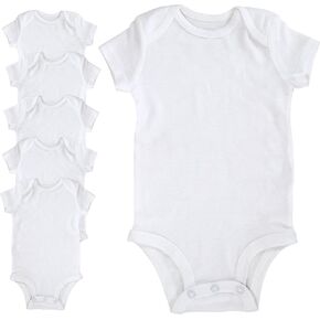 Iconikal Unisex Baby Short Sleeve Onsie Bodysuit, 3-6 Months, White, 6-Pack in Saudi Arabia