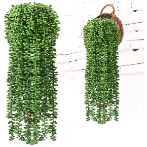 3pcs Fake String of Pearls Plant Artificial Hanging Plants Faux String of Pearls Artificial Succulents Plants Artificial String of Pearls Plants Fake Hanging Plant (Succulents) in Kuwait