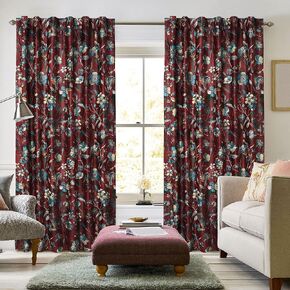 Tribeca Living Luxury Printed Velvet Room Darkening Window Curtains - 50 x 96-Inch, Amal, 2 Panels (Rod Pocket/Back Tab) (AMALCUR96) in Kuwait