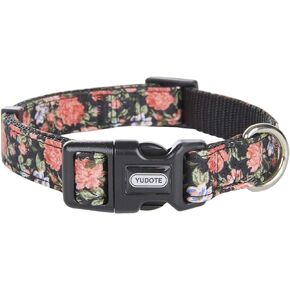 Flamingo Pattern Dog Collar, Nylon Webbing Plus Polyester Ribbon 2 Layers, for Medium Dogs(Medium, Flamingo)