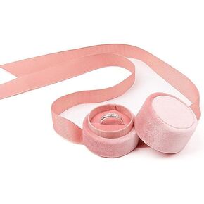 فيضة صندوق خواتم الزفاف والخطوبة، صندوق مجوهرات مخملي فاخر مع فيونكة حريرية انيقة للخطوبة وحفلات الزفاف واعياد الميلاد والذكرى السنوية وعرض الزواج in Kuwait