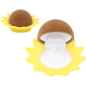 Flocking Jewelry Box Organizer Gift Box sunflower shaped, Cute Box Ring Bearer Case Earring Ring Necklace Jewelry Storage Case Box Anniversary Wedding Valentine’s Day Small Gift Box in Kuwait