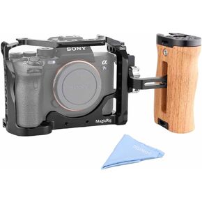 مجموعة قفص الكاميرا MAGICRIG a7siii لهاتف Sony A7S III /A7SIII /A7S3(Alpha 7S III)، مع مقبض جانبي خشبي وقفل مشبك كابل HDMI in Kuwait