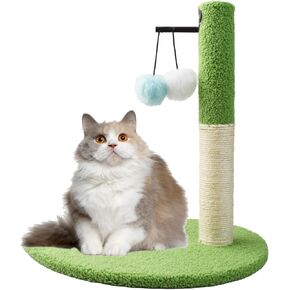 كديبيسب عمود خدش للقطط في الاماكن المغلقة بتصميم اوراق خضراء طويلة مع حبل من السيزال ومخمل ناعم مغطى in Kuwait