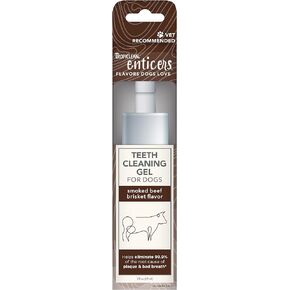 TropiClean Enticers Dog Teeth Cleaning Treat Gel | Smoked Beef Flavored Dog Toothpaste Alternative | 4 oz.